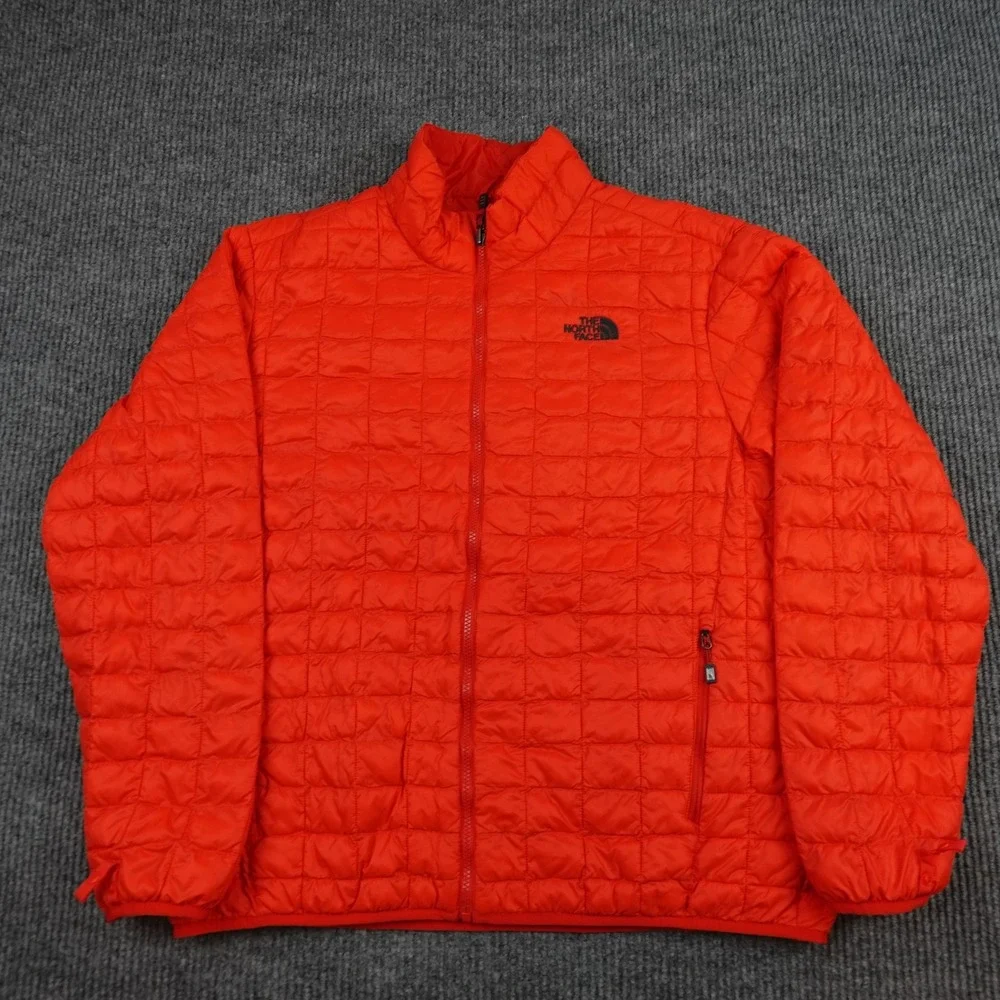 The North Face Thermoball Jacket Mens XL Orange Full Zip Insulated Lightweight